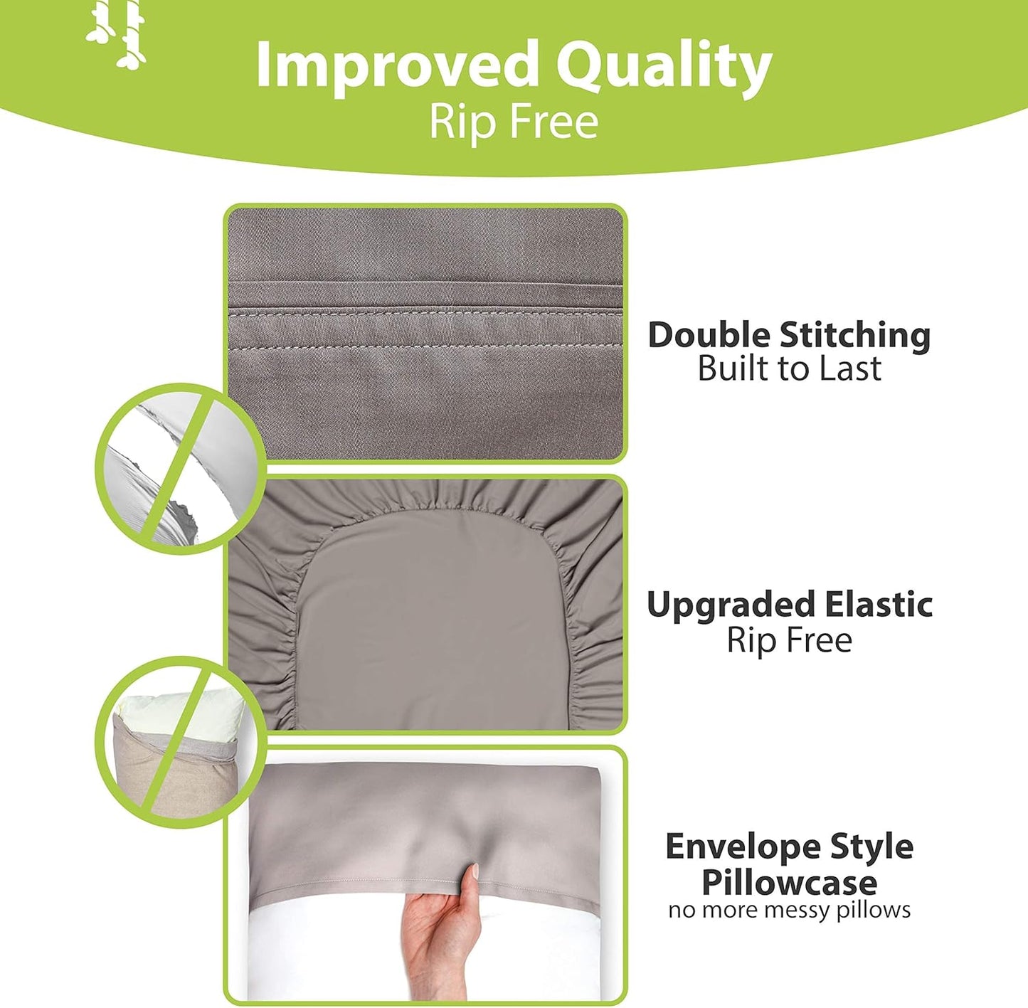 Luxury Series Queen Sheet Set - 100% Pure Viscose Bamboo Sheets - Super Soft, Cooling for Hot Sleepers - Deep Pocket (S Grey)