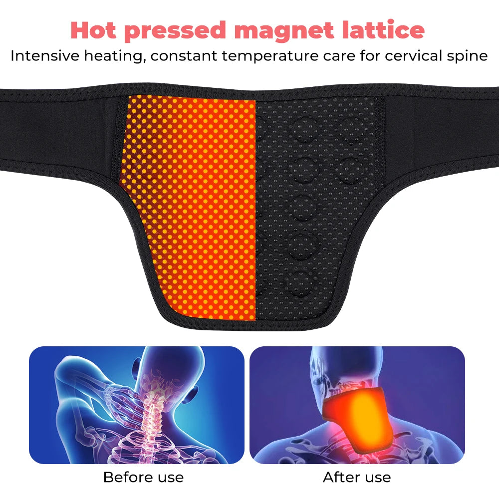 Tourmaline Self-Heating Neck Brace Magnets Therapy Support Belt Neck Protect Band Cervical Spine Warming Products Health Care