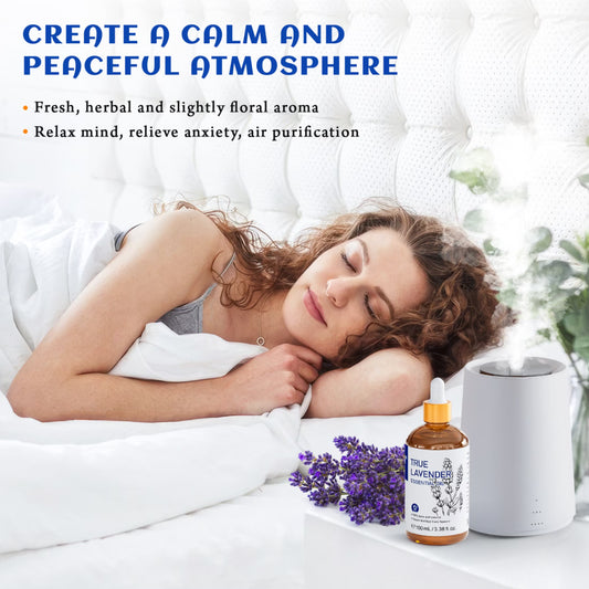 100% Pure Lavender Essential Oil, 100ML Undiluted for Diffuser, Relax Mind & Better Sleep