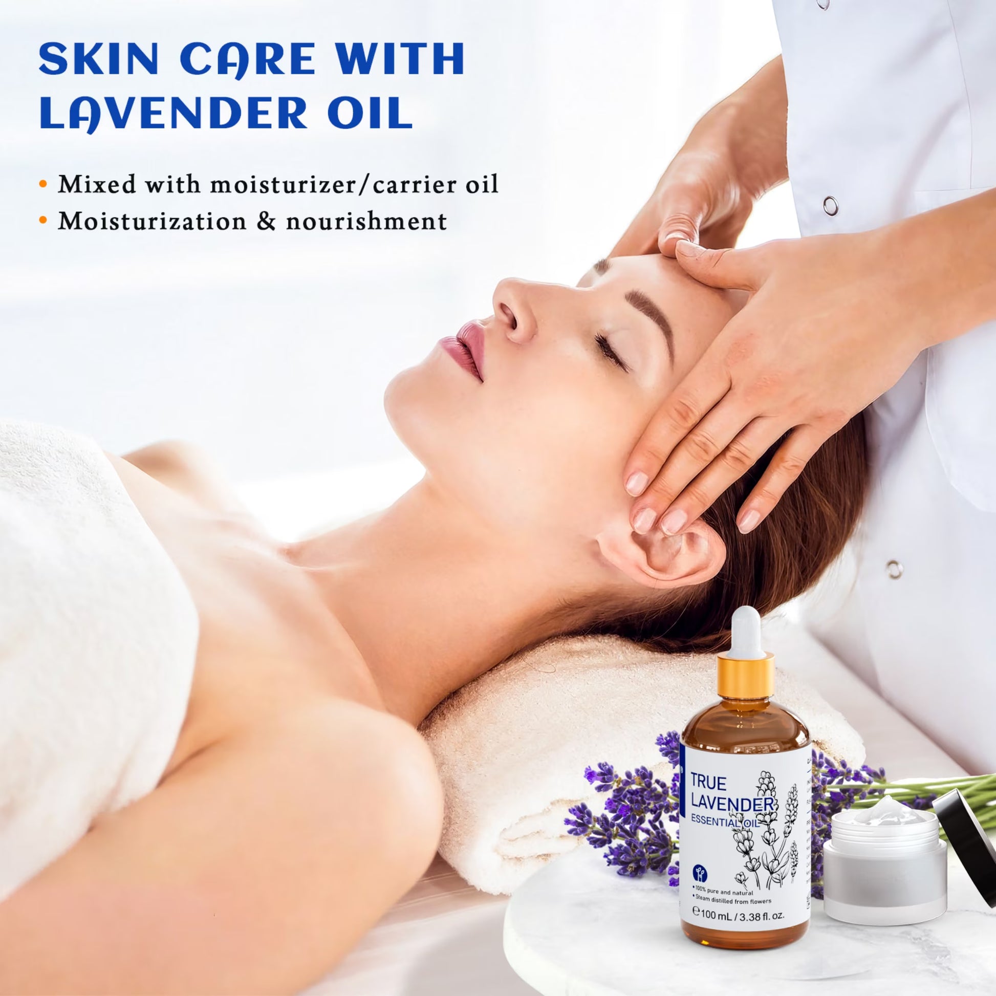 100% Pure Lavender Essential Oil, 100ML Undiluted for Diffuser, Relax Mind & Better Sleep