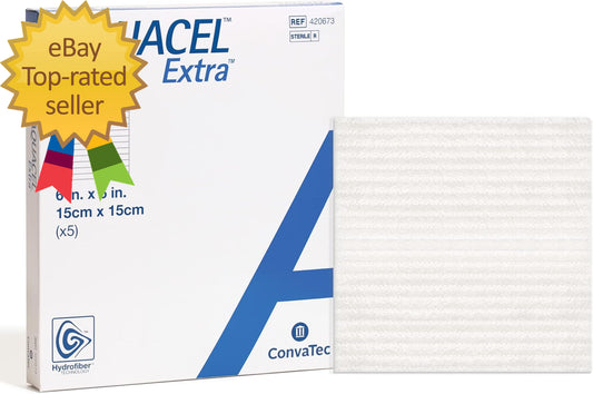 Extra 6"X6" Hydrofiber Absorbant Dressing for Moderate to Highly Exuding Wounds