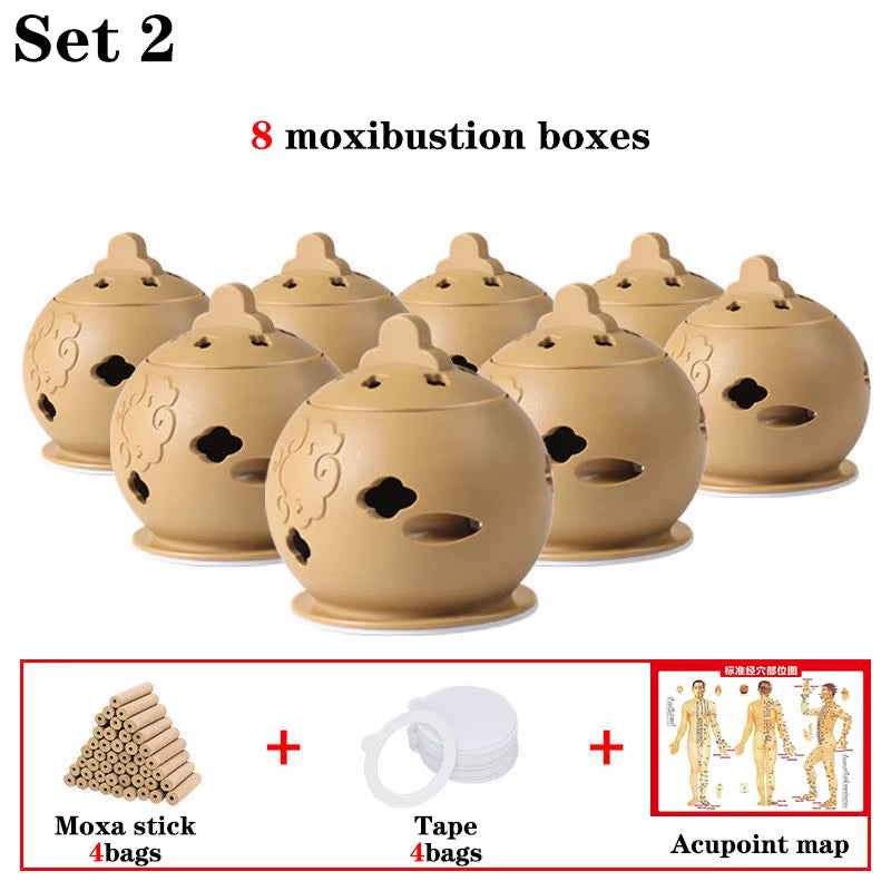 Portable Thermal Massager Mini Moxibustion Box Moxa Stick Burner Warm Cupping Accupoint Massage Therapy Health Care Relief Pain