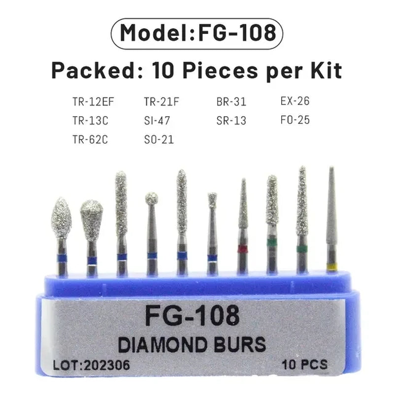 1Set Dental Diamond Burs for Teeth Porcelain Ceramics Composite Polishing Lab Material