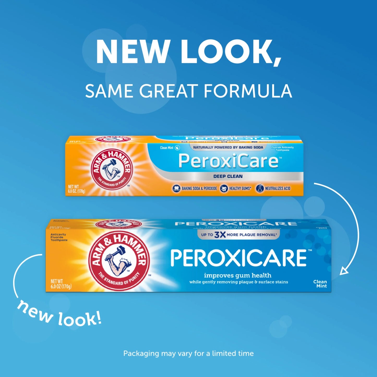 Peroxicare Toothpaste for Gum Health, Baking Soda Toothpaste, Clean Mint, 6.0 Oz (Pack of 4