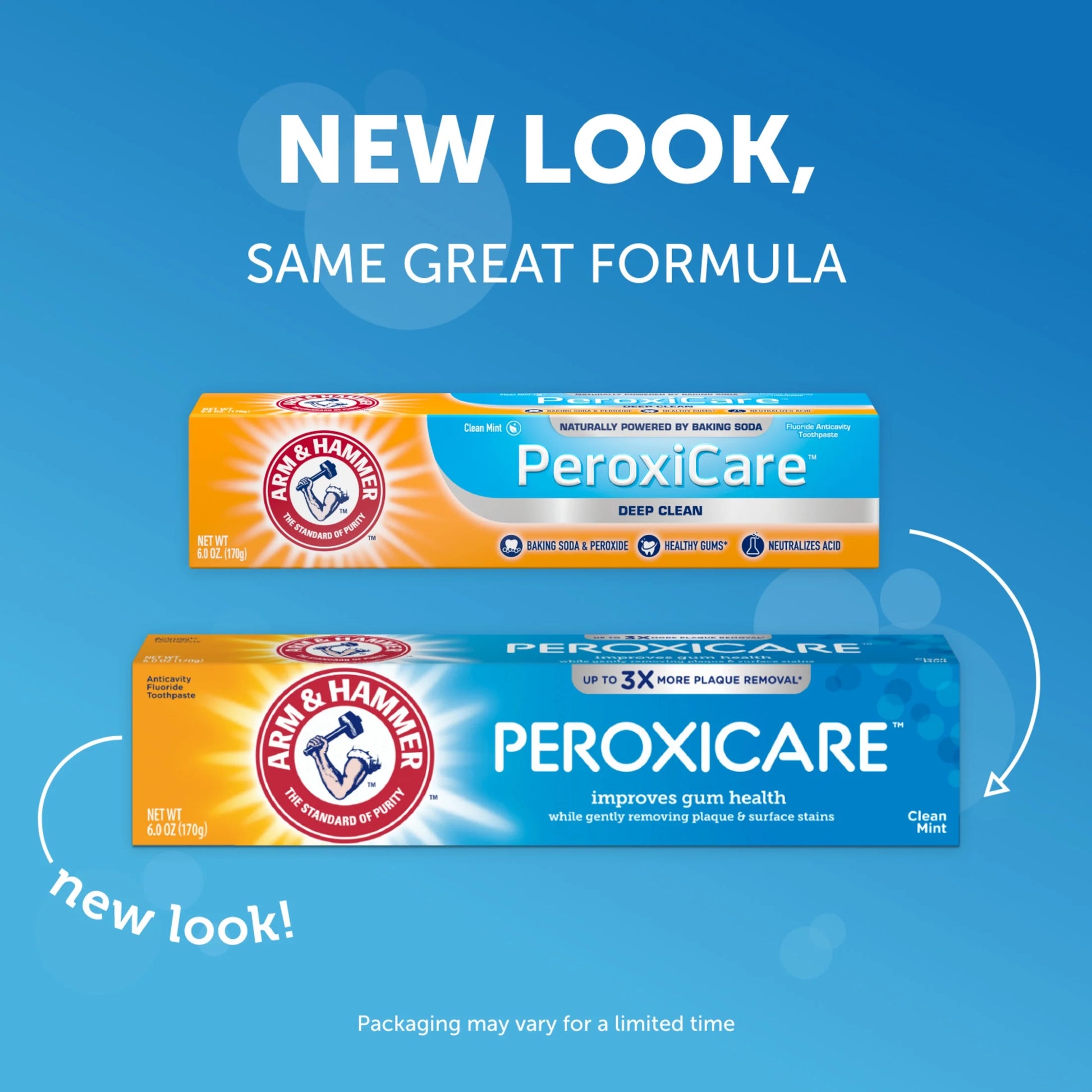 Peroxicare Toothpaste for Gum Health, Baking Soda Toothpaste, Clean Mint, 6.0 Oz (Pack of 4