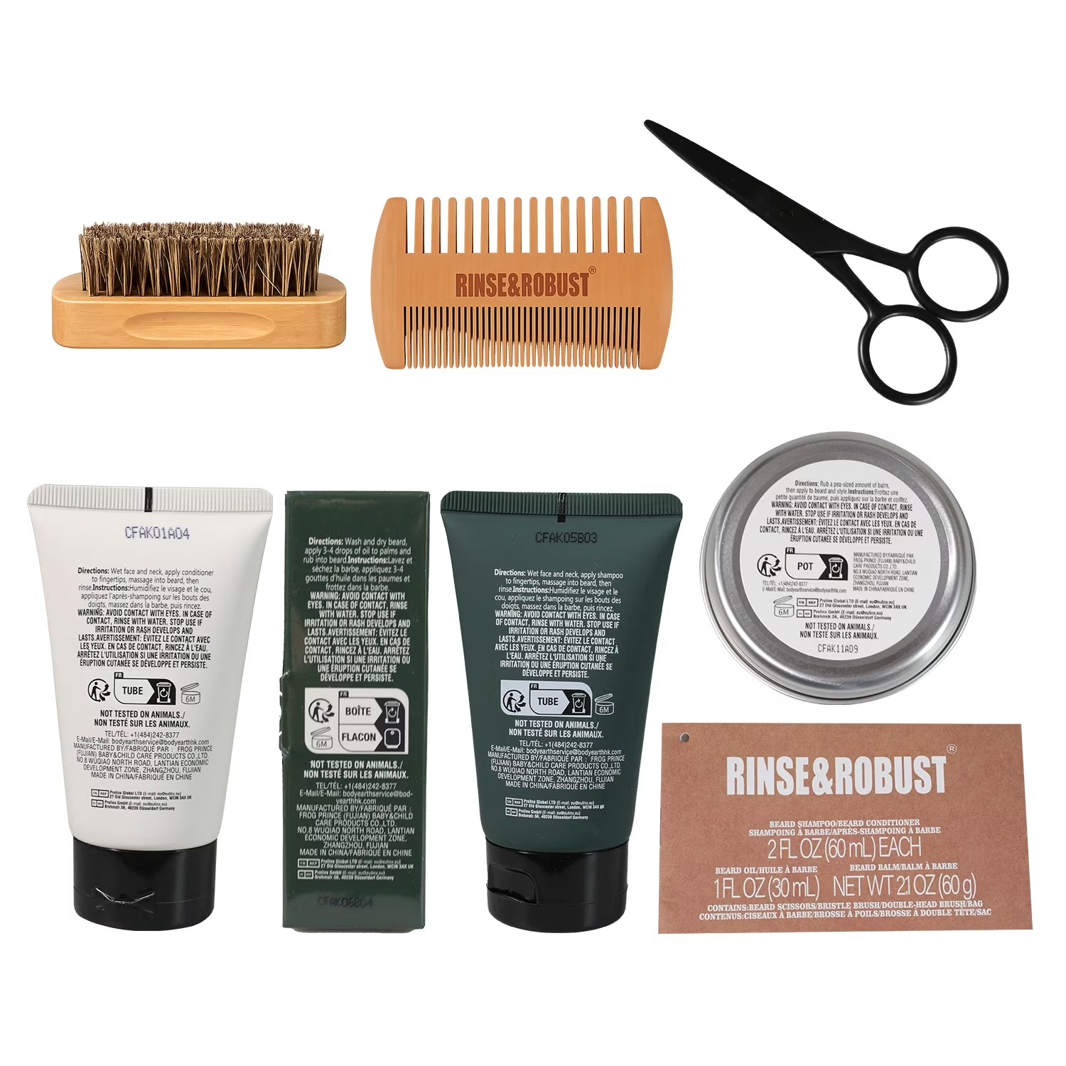 Beard Growth Kit for Men Beard Care Sets, 8Pcs with Traveling Bag Fathers Day Gifts for Hunsband, Beard Grooming Wash & Beard Conditioner Kit, Peppermint & Eucalyptus