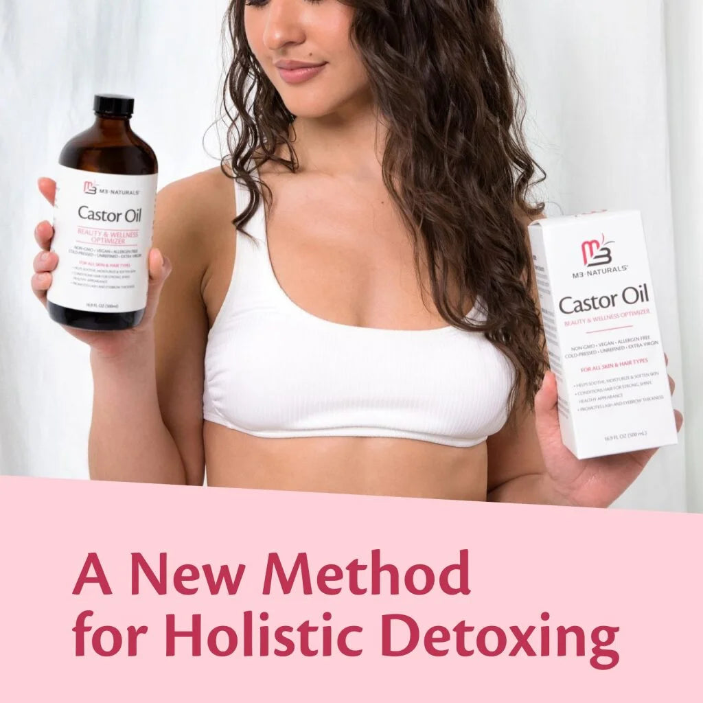 M3 100% Castor Oil Cold Pressed, Hexane-Free, Virgin, Non-Gmo, Allergen-Free – Nourishes Skin, Lashes, and Hair, 16.9 Oz.