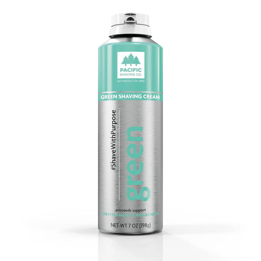 Green Shaving Cream - Foaming Colorful Shaving Cream - Hydrating, Redness Reducing + Irritation Free Shave Cream (7 Oz)