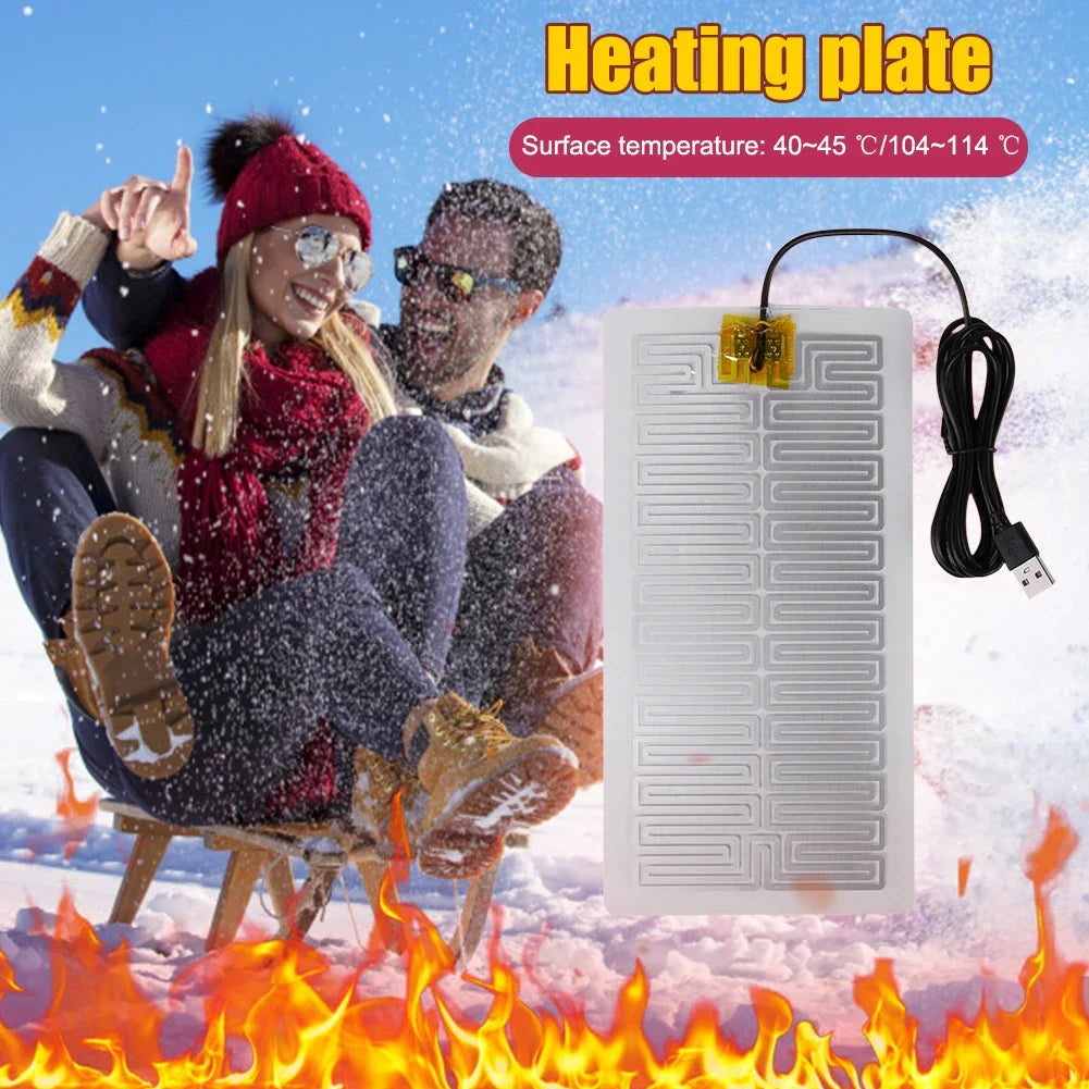 5/10/20Pcs 5V USB Electric Heating Pads Warmer Element Film Heater Pads Warm Feet Knee Warmers Heat for Vest Jacket Shoes Socks
