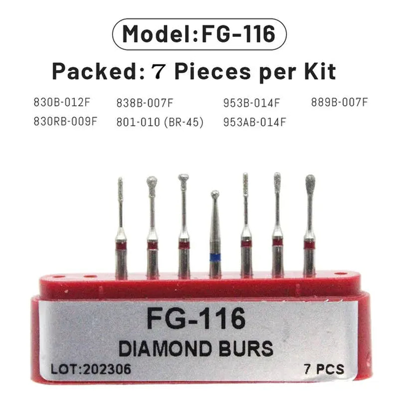 1Set Dental Diamond Burs for Teeth Porcelain Ceramics Composite Polishing Lab Material