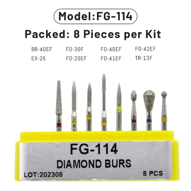 1Set Dental Diamond Burs for Teeth Porcelain Ceramics Composite Polishing Lab Material