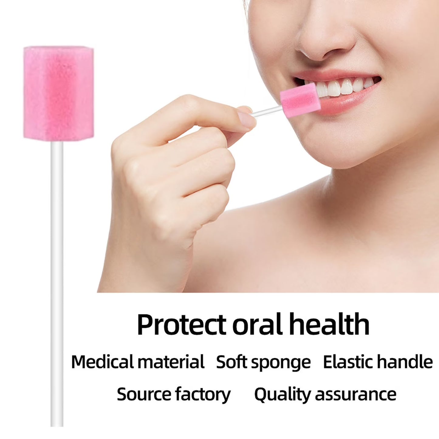 Oral Care Sticks Disposable Sponge 100 Pcs Mouth Sponges for Cleaning in Oral Clinics