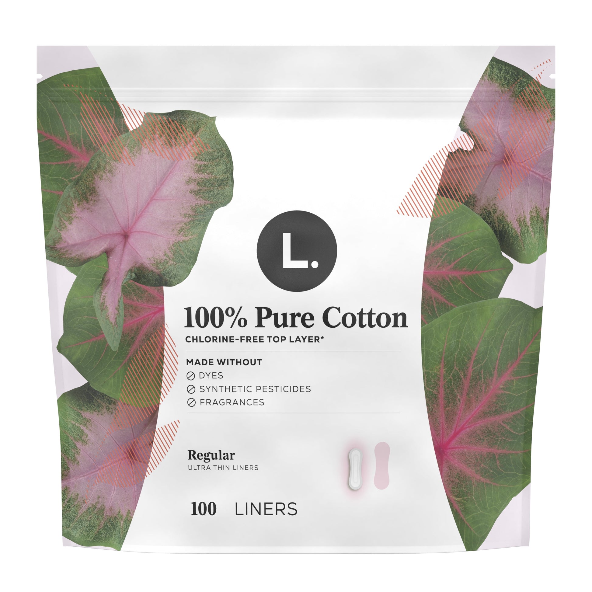 Ultra Thin Liners for Women, Regular, 100% Pure Cotton Top Layer 100 Ct