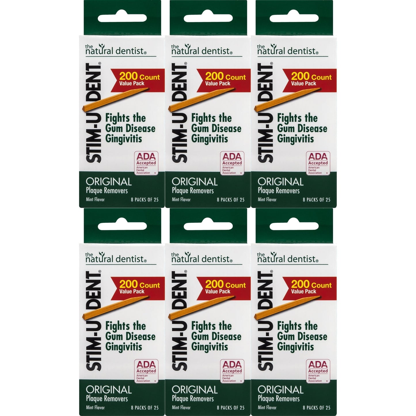 200 Count Stim U Dent Plaque Removers Natural Oral Health Dental Care Picks