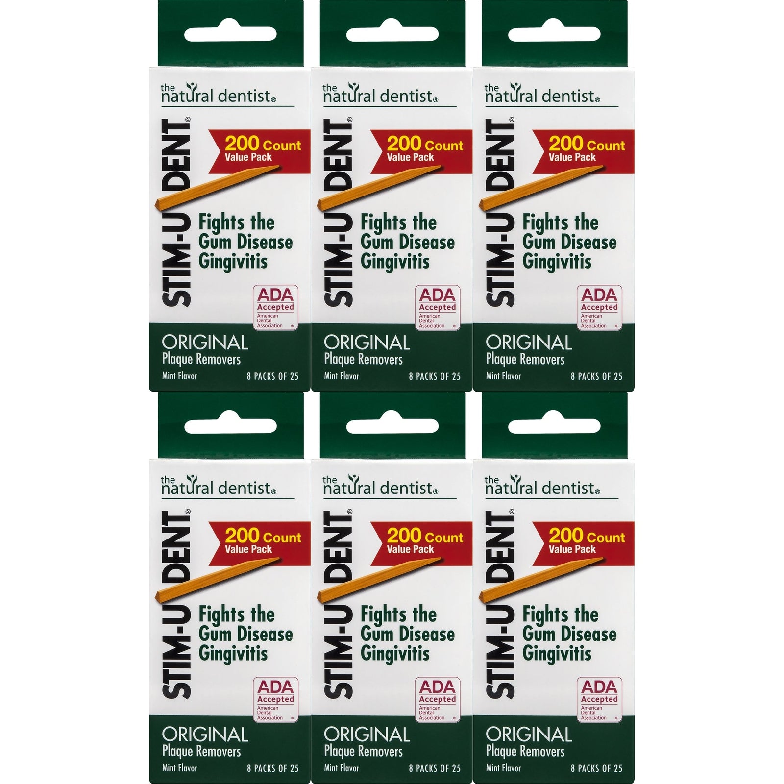 200 Count Stim U Dent Plaque Removers Natural Oral Health Dental Care Picks