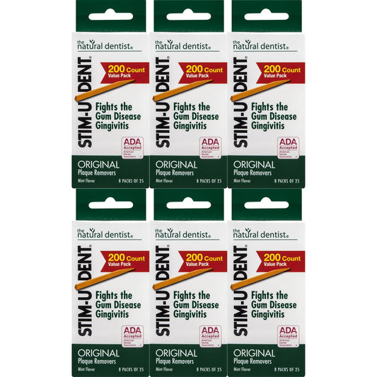 200 Count Stim U Dent Plaque Removers Natural Oral Health Dental Care Picks