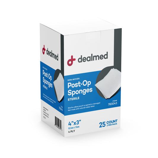 4" X 3" Sterile Post-Op Gauze Sponges 2'S, 4 Ply, 25/Box (Pack of 1)