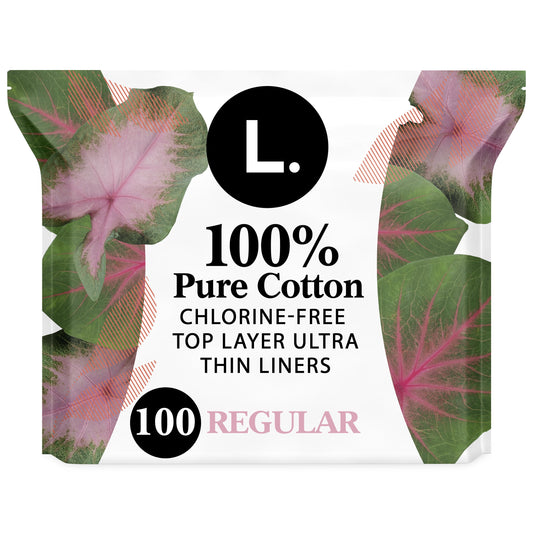 Ultra Thin Liners for Women, Regular, 100% Pure Cotton Top Layer 100 Ct
