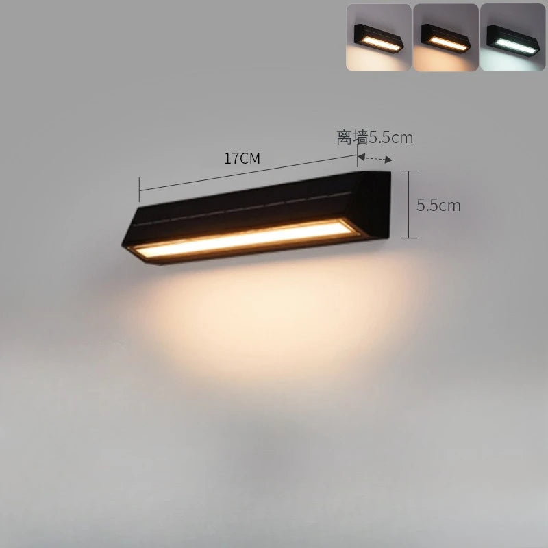 Outdoor Solar LED Courtyard Wall Lamp IP55 Waterproof Sensing Garden Villa Doorway Wall Lighting Fence Decoration Solar Light