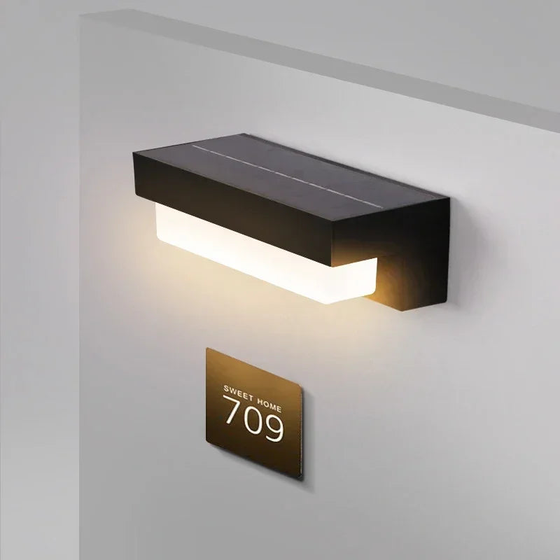 Outdoor Solar LED Courtyard Wall Lamp IP55 Waterproof Sensing Garden Villa Doorway Wall Lighting Fence Decoration Solar Light