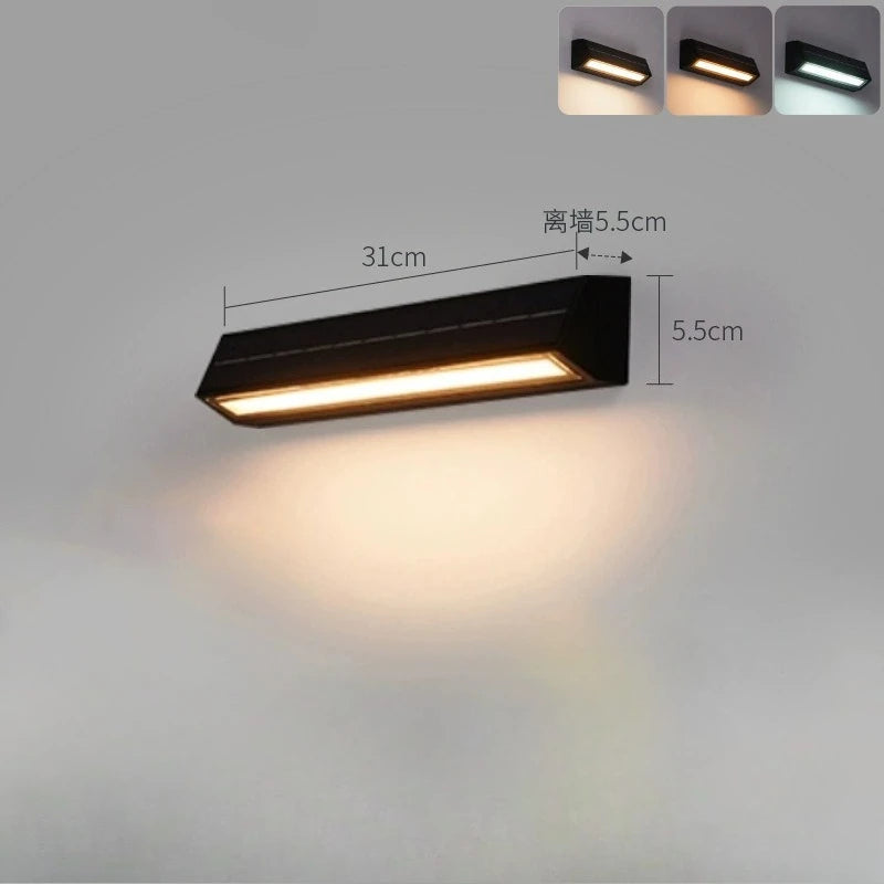 Outdoor Solar LED Courtyard Wall Lamp IP55 Waterproof Sensing Garden Villa Doorway Wall Lighting Fence Decoration Solar Light