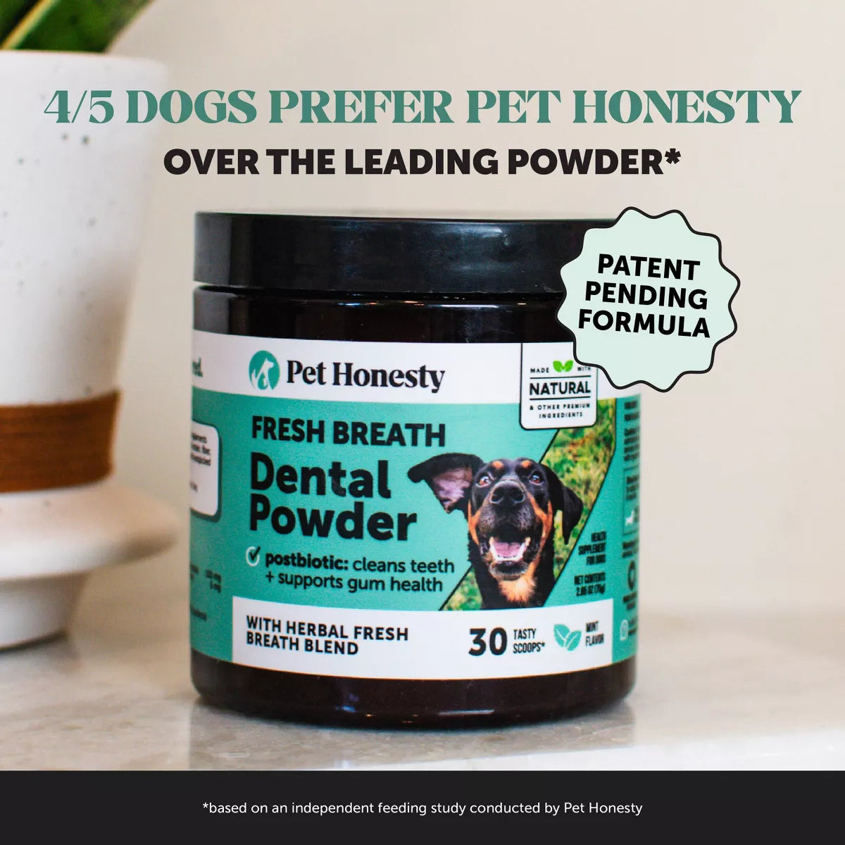 Pet Honesty Fresh Breath Dental Powder Mint Flavor for Dogs - 5.29Oz