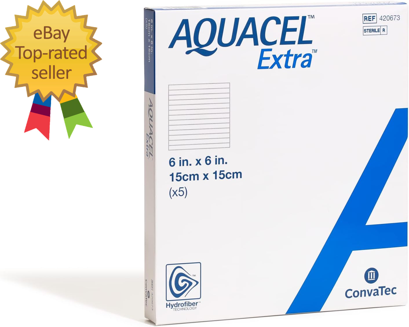 Extra 6"X6" Hydrofiber Absorbant Dressing for Moderate to Highly Exuding Wounds