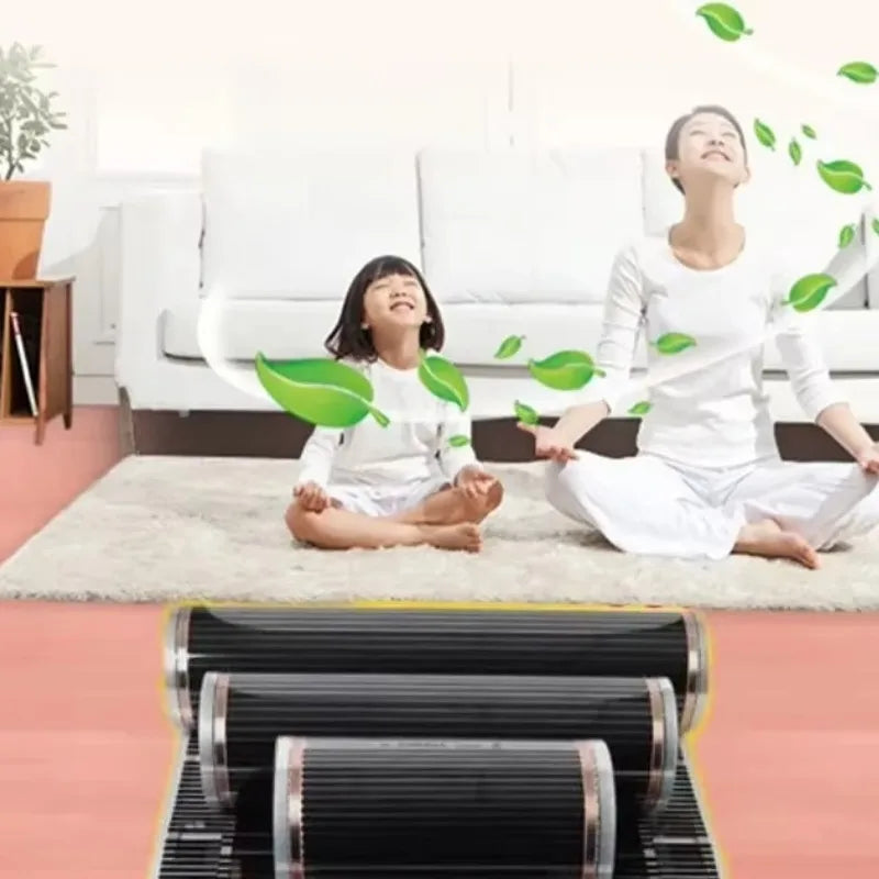 50Cm Width All Sizes 400W/M2 Infrared Carbon AC220V Underfloor Heating Film Low Electrical Warm Mat