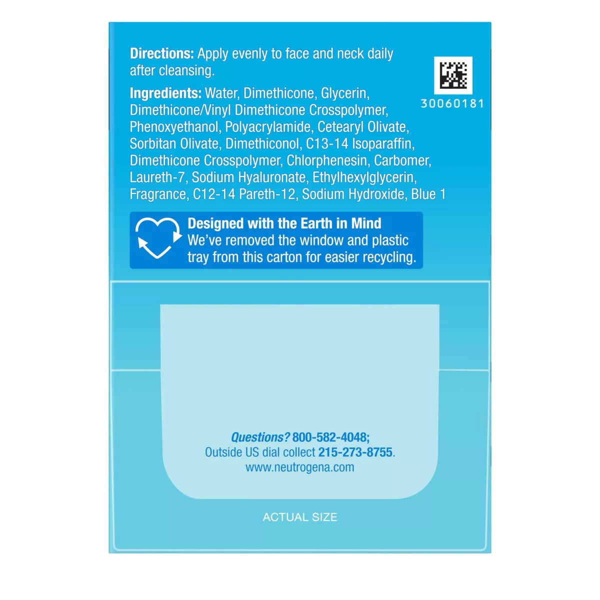 Neutrogena Hydro Boost Water Gel Face Moisturizer for Normal to Oily Skin - 1.7Oz: Contains Hyaluronic Acid, Paraben-Free, Aluminum-Free