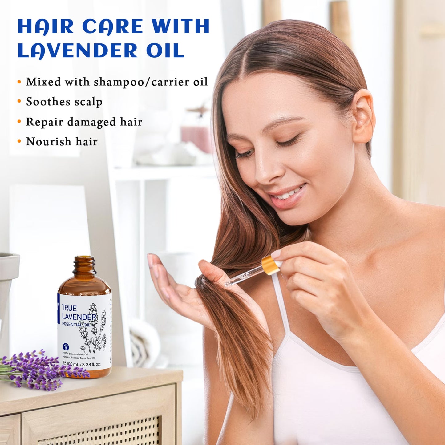 100% Pure Lavender Essential Oil, 100ML Undiluted for Diffuser, Relax Mind & Better Sleep