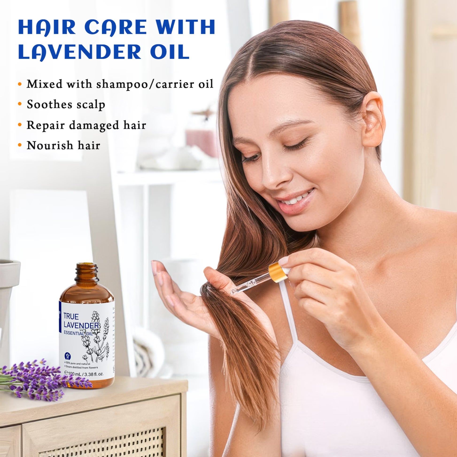 100% Pure Lavender Essential Oil, 100ML Undiluted for Diffuser, Relax Mind & Better Sleep