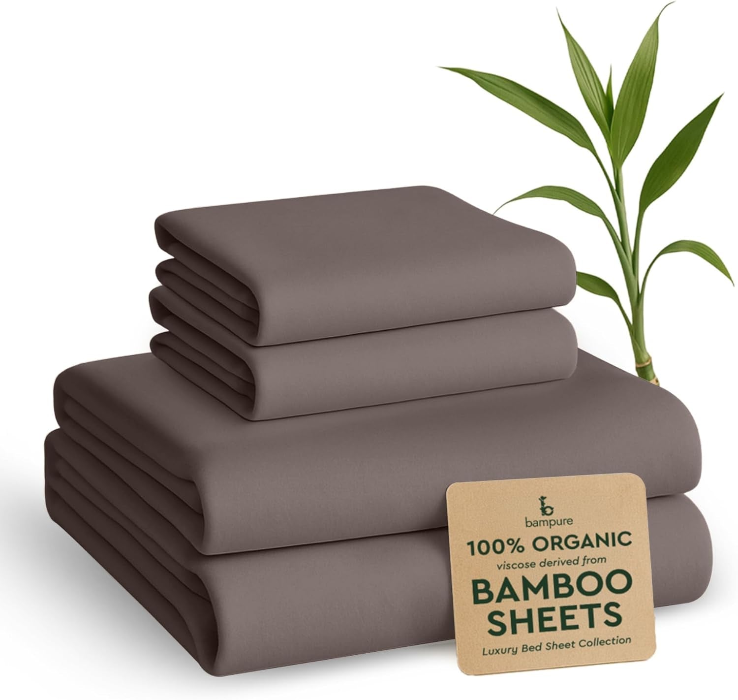 Luxury Series Queen Sheet Set - 100% Pure Viscose Bamboo Sheets - Super Soft, Cooling for Hot Sleepers - Deep Pocket (S Grey)