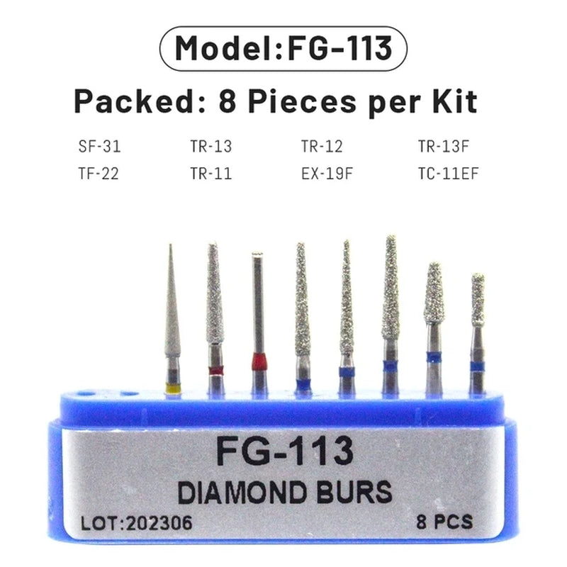 1Set Dental Diamond Burs for Teeth Porcelain Ceramics Composite Polishing Lab Material