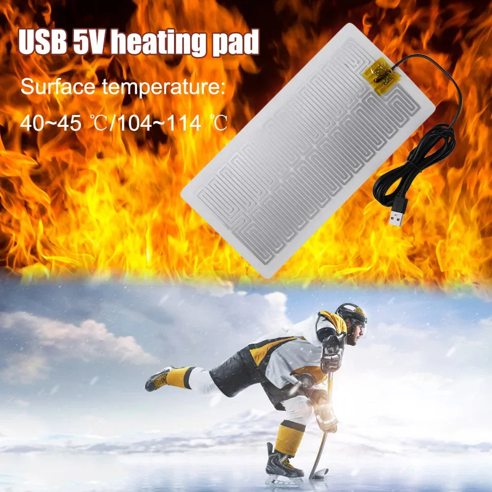 5/10/20Pcs 5V USB Electric Heating Pads Warmer Element Film Heater Pads Warm Feet Knee Warmers Heat for Vest Jacket Shoes Socks