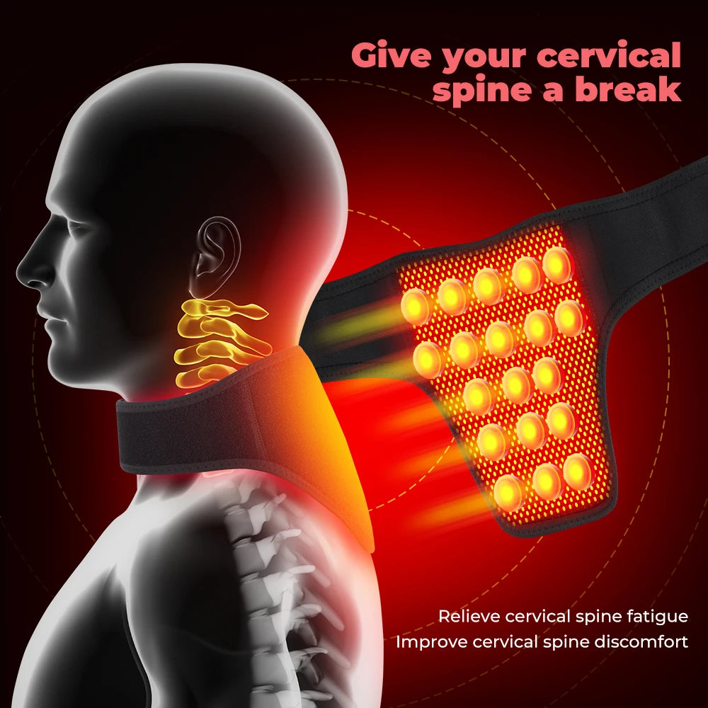 Tourmaline Self-Heating Neck Brace Magnets Therapy Support Belt Neck Protect Band Cervical Spine Warming Products Health Care